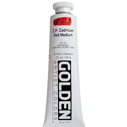 Golden Heavy Body Artist Acrylics - Cadmium Red Medium, 2 oz Tube