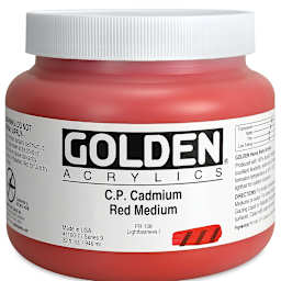 Golden Heavy Body Artist Acrylics - Cadmium Red Medium, 32 oz jar