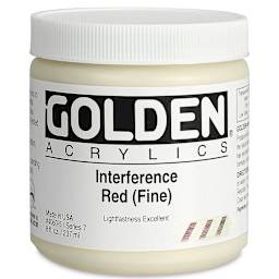 Golden Heavy Body Artist Acrylics - Interference Red (Fine), 8 oz Jar