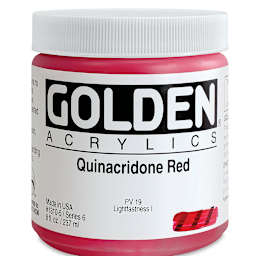 Golden Heavy Body Artist Acrylics - Quinacridone Red, 8 oz Jar
