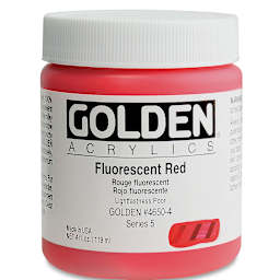 Golden Heavy Body Artist Acrylics - Fluorescent Red, 4 oz jar