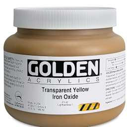Golden Heavy Body Artist Acrylics - Transparent Yellow Iron Oxide, 32 oz Jar