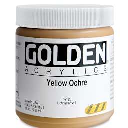 Golden Heavy Body Artist Acrylics - Yellow Ochre, 8 oz Jar