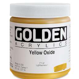 Golden Heavy Body Artist Acrylics - Yellow Oxide, 8 oz Jar