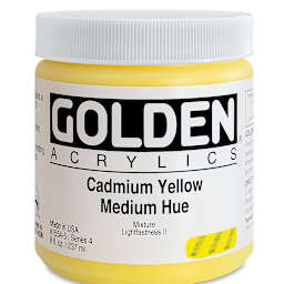 Golden Heavy Body Artist Acrylics - Cadmium Yellow Medium Hue, 8 oz jar