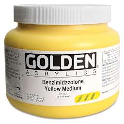 Golden Heavy Body Artist Acrylics - Benzimidazolone Yellow Medium, 32 oz
