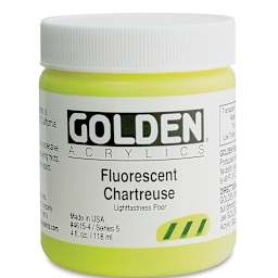 Golden Heavy Body Artist Acrylics - Flourescent Chartreuse, 4 oz jar