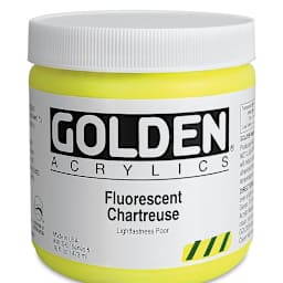 Golden Heavy Body Artist Acrylics - Fluorescent Chartreuse, 16 oz jar