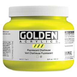 Golden Heavy Body Artist Acrylics -  Fluorescent Chartreuse, 32 oz Jar