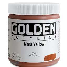 Golden Heavy Body Artist Acrylics - Mars Yellow, 8 oz jar