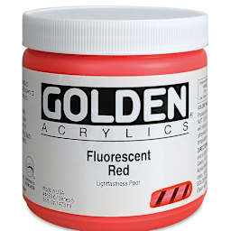 Golden Heavy Body Artist Acrylics - Fluorescent Red, 16 oz jar