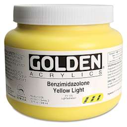 Golden Heavy Body Artist Acrylics - Benzimidazolone Yellow Light, 32 oz