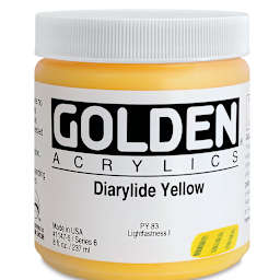 Golden Heavy Body Artist Acrylics - Diarylide Yellow, 8 oz Jar