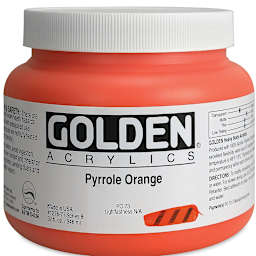 Golden Heavy Body Artist Acrylics - Pyrrole Orange, 32 oz Jar