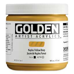 Golden Heavy Body Acrylic Paint - Naples Yellow Deep, 473 ml, Jar