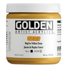 Golden Heavy Body Acrylic Paint - Naples Yellow Deep, 237 ml, Jar