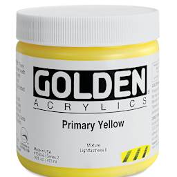 Golden Heavy Body Artist Acrylics - Primary Yellow, 16 oz jar