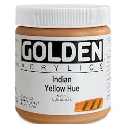 Golden Heavy Body Artist Acrylics - Indian Yellow Hue, 8 oz Jar 