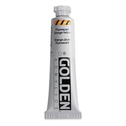 Golden Heavy Body Artist Acrylics - Fluorescent Orange Yellow, 2 oz Tube