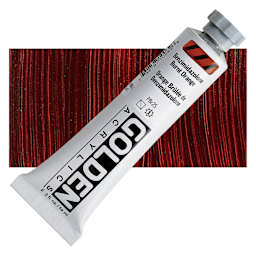 Golden Heavy Body Acrylic Paint - Benzimidazolone Burnt Orange, 59 ml Tube and swatch