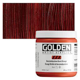 Golden Heavy Body Acrylic Paint - Benzimidazolone Burnt Orange, 237 ml Jar and swatch