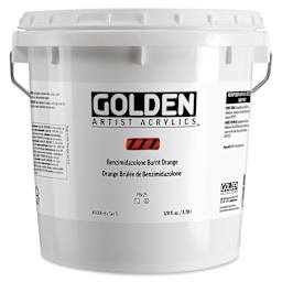 Golden Heavy Body Acrylic Paint - Benzimidazolone Burnt Orange, 3.78 L Jar