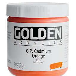 Golden Heavy Body Artist Acrylics - Cadmium Orange, 16 oz Jar