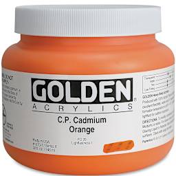 Golden Heavy Body Artist Acrylics - Cadmium Orange, 32 oz Jar