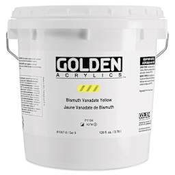 Golden Heavy Body Artist Acrylics - Bismuth Vanadate Yellow, 128 oz Bucket