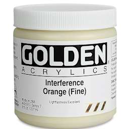 Golden Heavy Body Artist Acrylics - Interference Orange (Fine), 8 oz Jar