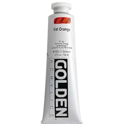 Golden Heavy Body Artist Acrylics - Vat Orange, 2 oz Tube