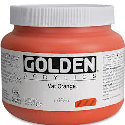 Golden Heavy Body Artist Acrylics - Vat Orange, 32 oz Jar
