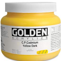 Golden Heavy Body Artist Acrylics - Cadmium Yellow Dark, 32 oz Jar