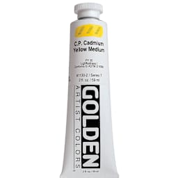 Golden Heavy Body Artist Acrylics - Cadmium Yellow Medium, 2 oz Tube