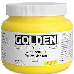Golden Heavy Body Artist Acrylics - Cadmium Yellow Medium, 32 oz Jar