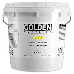 Golden Heavy Body Artist Acrylic - Cadmium Yellow Medium (CP), 128 oz Jar