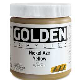 Golden Heavy Body Artist Acrylics - Nickel Azo Yellow, 8 oz Jar