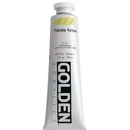 Golden Heavy Body Artist Acrylics - Titanate Yellow, 2 oz Tube