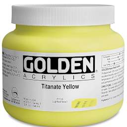 Golden Heavy Body Artist Acrylics - Titanate Yellow, 32 oz Jar