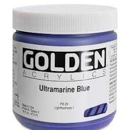 Golden Heavy Body Artist Acrylics - Ultramarine Blue, 16 oz Jar