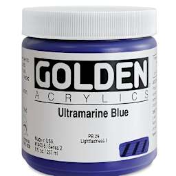 Golden Heavy Body Artist Acrylics - Ultramarine Blue, 8 oz Jar