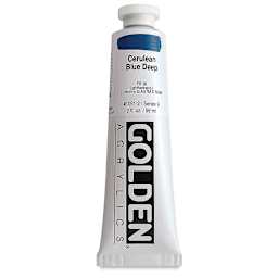 Golden Heavy Body Artist Acrylics - Cerulean Blue Deep, 2 oz Tube