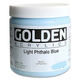Golden Heavy Body Artist Acrylics - Light Phthalo Blue, 8 oz