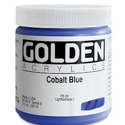 Golden Heavy Body Artist Acrylics - Cobalt Blue, 8 oz Jar