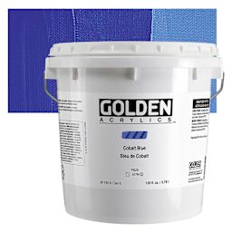Golden Heavy Body Acrylic Paint - Cobalt Blue, 128 oz Jar and swatch
