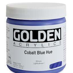 Golden Heavy Body Artist Acrylics - Cobalt Blue Hue, 16 oz Jar