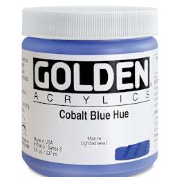 Golden Heavy Body Artist Acrylics - Cobalt Blue Hue, 8 oz Jar