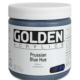 Golden Heavy Body Artist Acrylics - Prussian Blue Historic Hue, 16 oz jar