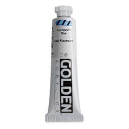 Golden Heavy Body Artist Acrylics - Fluorescent Blue, 2 oz Tube