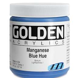 Golden Heavy Body Artist Acrylics - Manganese Blue Hue, 8 oz Jar